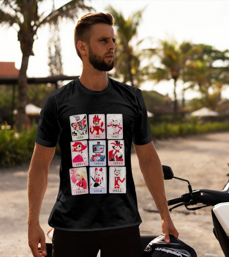 Hazbin Hotel 1888 1933 1947 1970s 1980s 2014 Hell T-Shirt