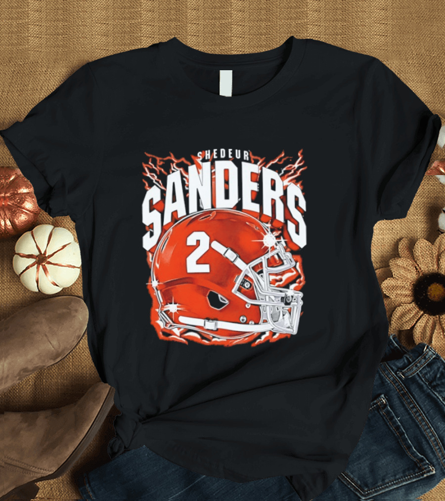 Shedeur Sanders Number 2 Cleveland Browns Helmet T-Shirt