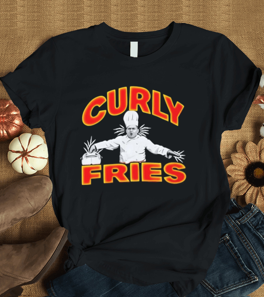 The Three Stooges Curly Fries Chef Character 90s Comedy T-Shirt