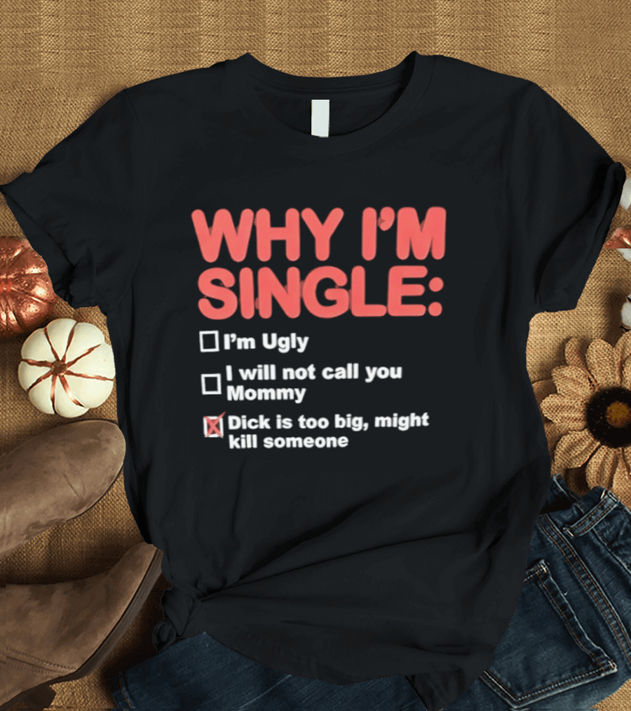 Why I'm Single I'm Ugly I Will Not Call You Mommy Dick Is Too Big Might Kill Someone T-Shirt