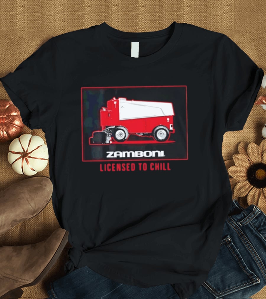 Zamboni Licensed To Chill Red Ice Resurfacer T-Shirt