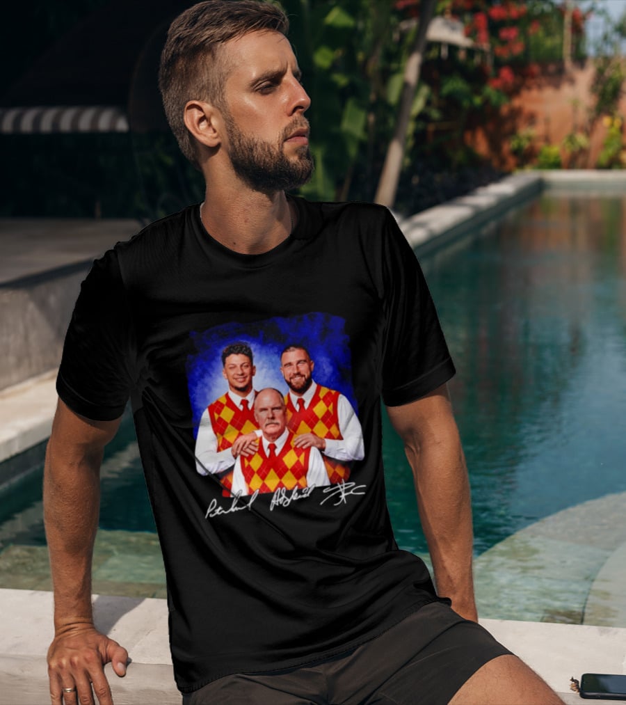 Patrick Mahomes Andy Reid Travis Kelce Kansas City Chiefs Step Brothers T-Shirt