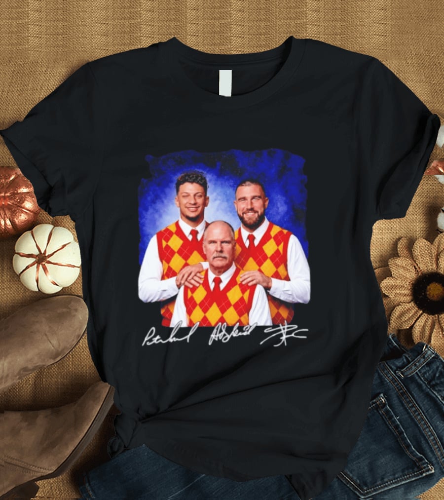 Patrick Mahomes Andy Reid Travis Kelce Kansas City Chiefs Step Brothers T-Shirt