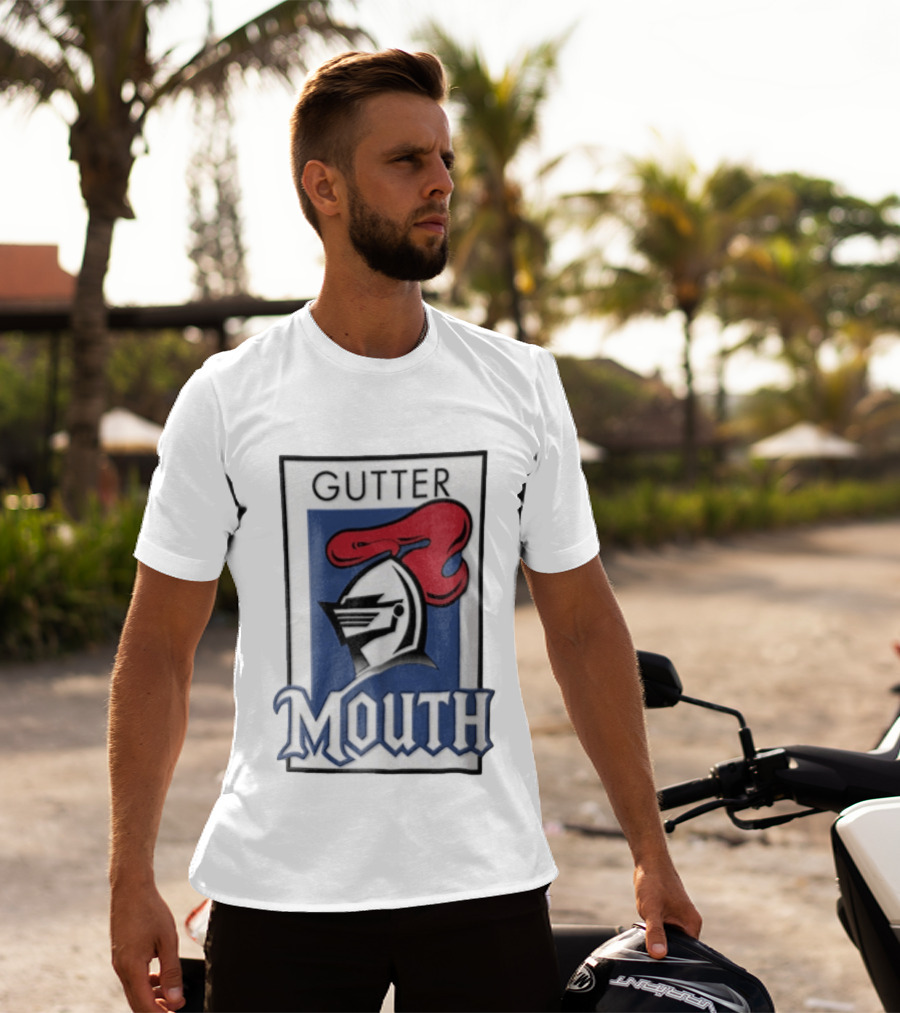 Gutter Mouth Knight Helmet Red Plume T-Shirt