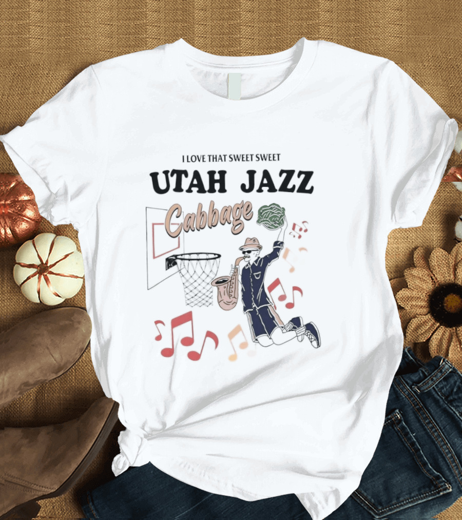 Sweet Sweet Utah Jazz Cabbage Music Basketball Player Scene T-Shirt