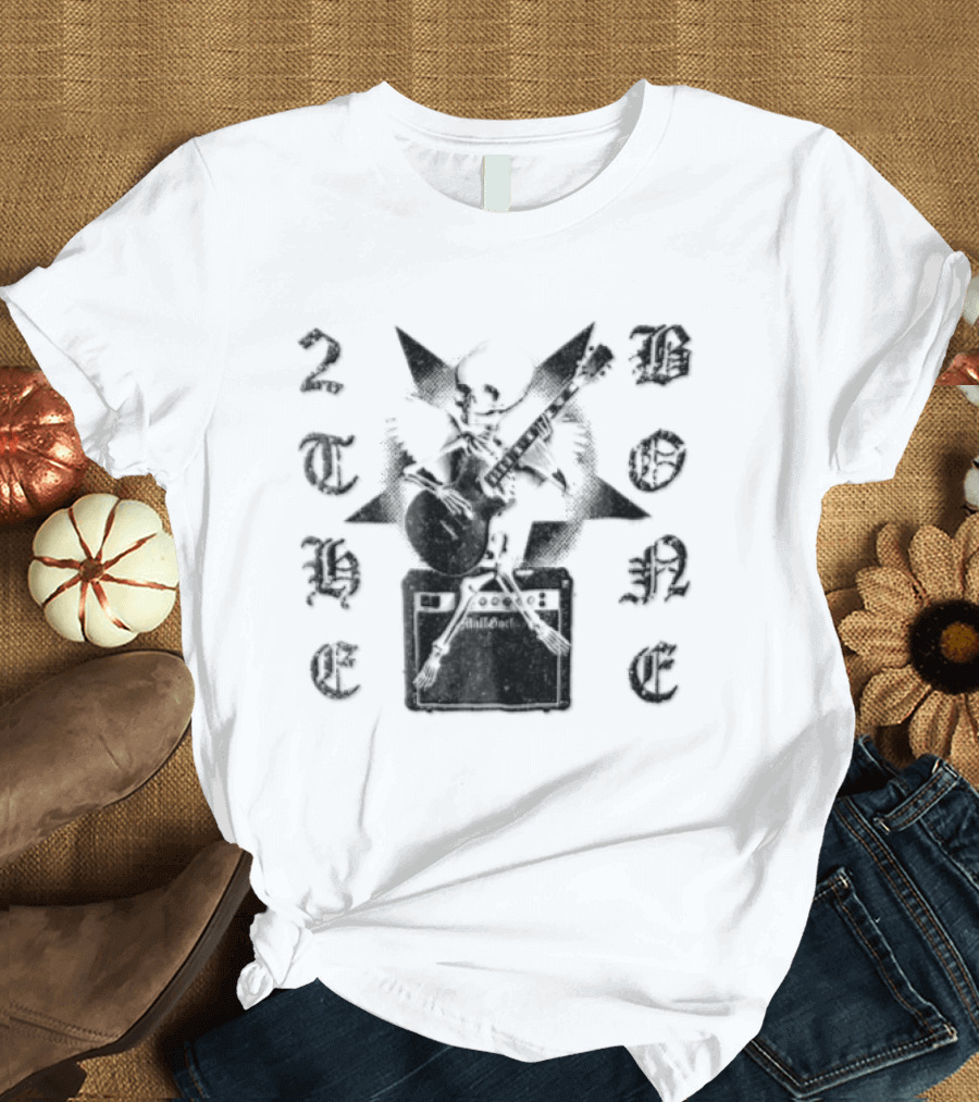 To The Bone Winged Skeleton Playing Guitar On Amplifier T-Shirt