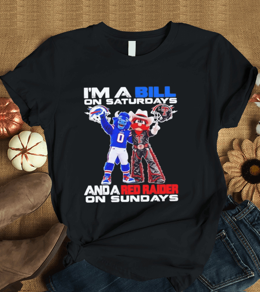Buffalo Bills And Texas Tech Red Raiders Football Weekend Mascots Fan T-Shirt