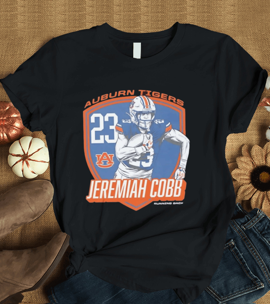 Jeremiah Cobb 23 Auburn Tigers Running Back Football Player T-Shirt