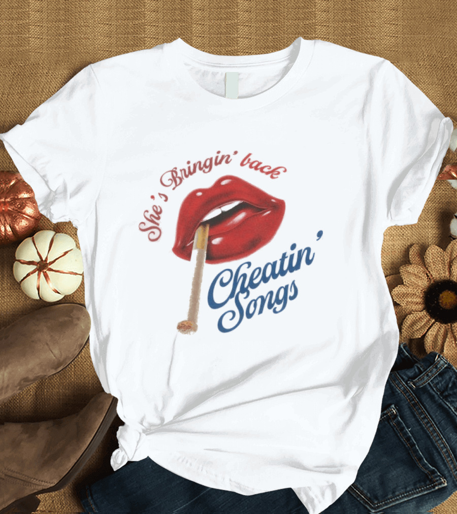 Midland She's Bringin' Back Cheatin' Songs Red Lips Matchstick T-Shirt