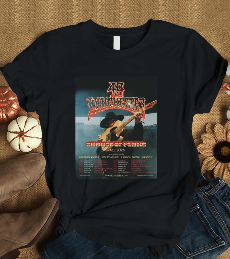 49 Winchester Change Of Plans Tour Fall 2026 Brendan Walter Colby Acuff Landon Smith Briscoe T-Shirt