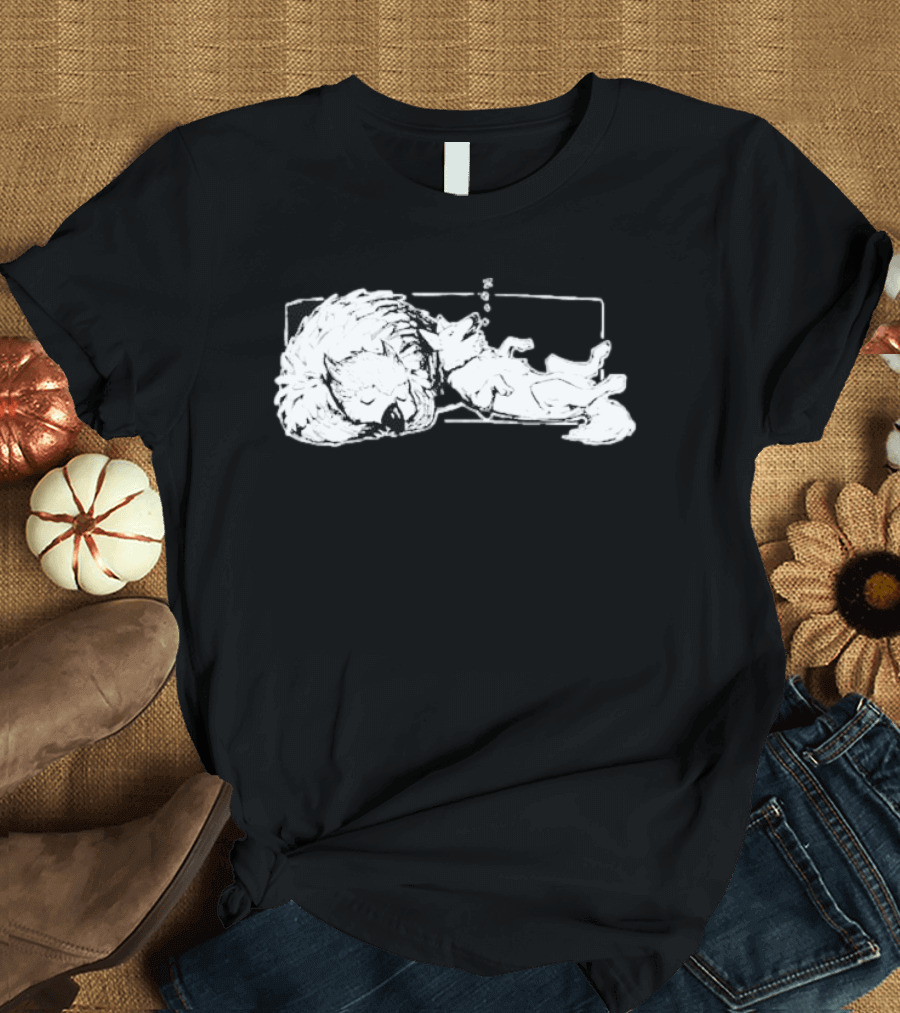 BaldurS Gate 3 Best Friends Owlbear And Dog Sleeping T-Shirt