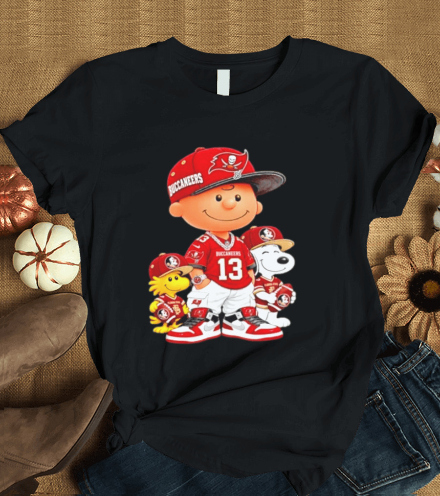 Charlie Brown 13 Snoopy Woodstock Buccaneers Florida State T-Shirt