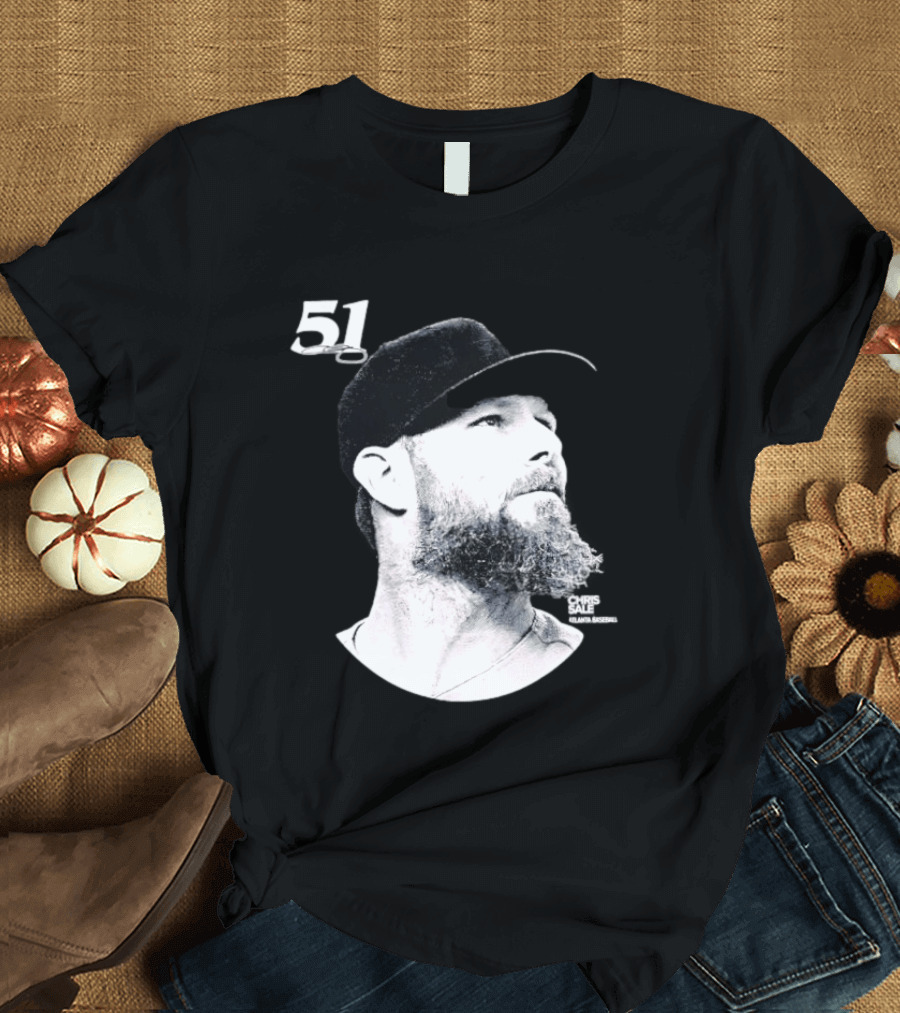 Chris Sale 51 Atlanta Braves Lineage Series T-Shirt