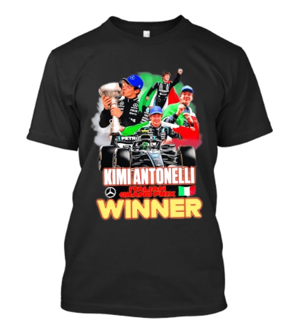Kimi Antonelli Italian Grand Prix Winner Mercedes Racing Celebration T-Shirt