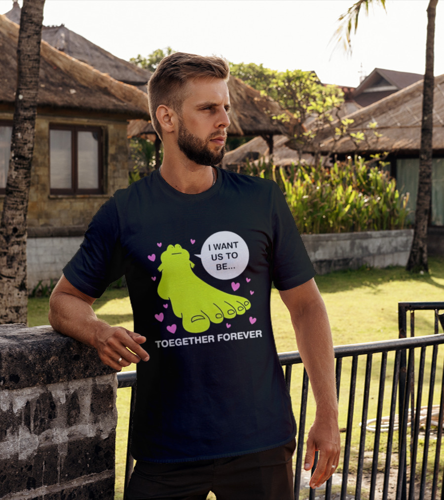 Frog I Want Us To Be Toegether Forever Pink Hearts T-Shirt