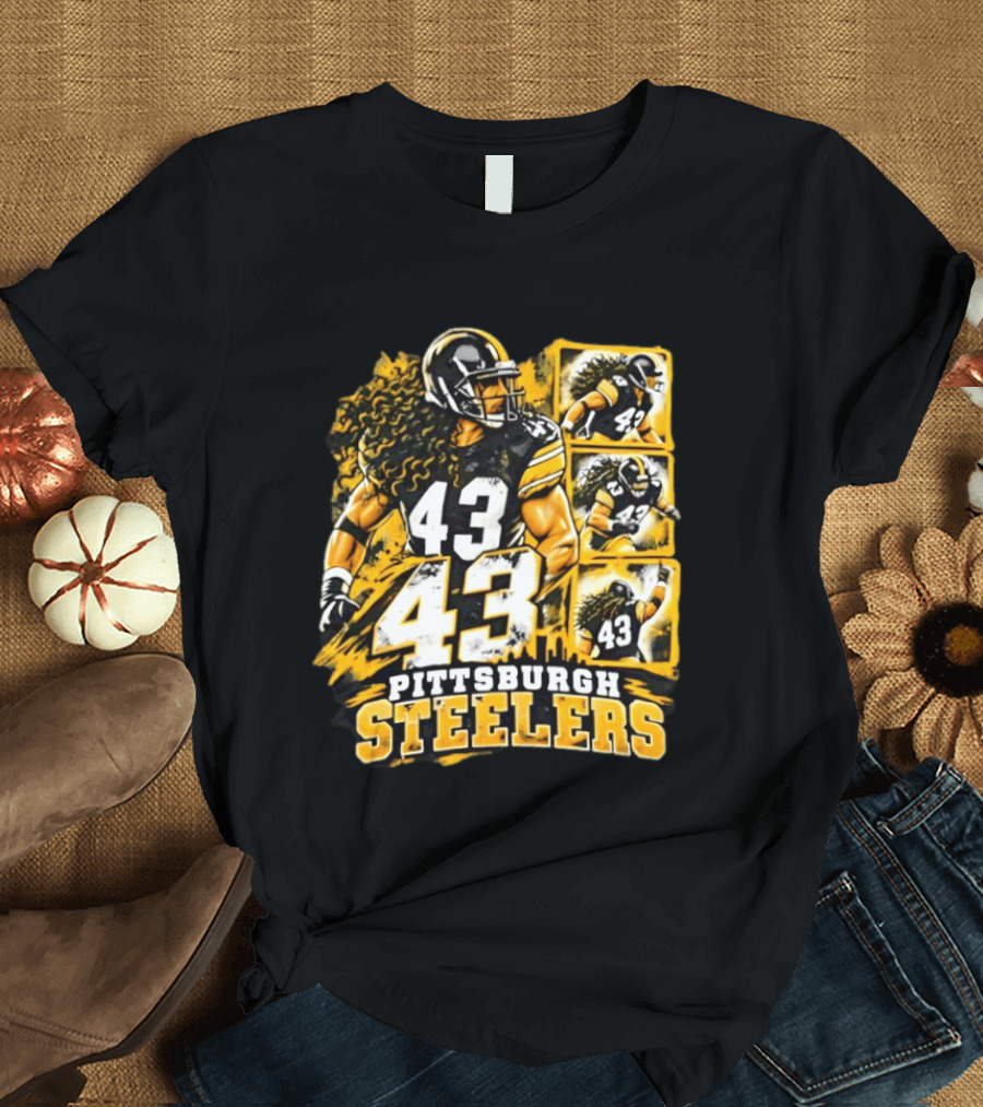 Pittsburgh Steelers 43 Football Player Tribute Sports Team Fan Gear T-Shirt