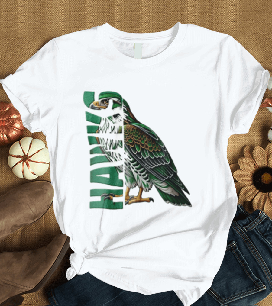 Atlanta Hawks Green Brown Hawk Bird Profile View T-Shirt