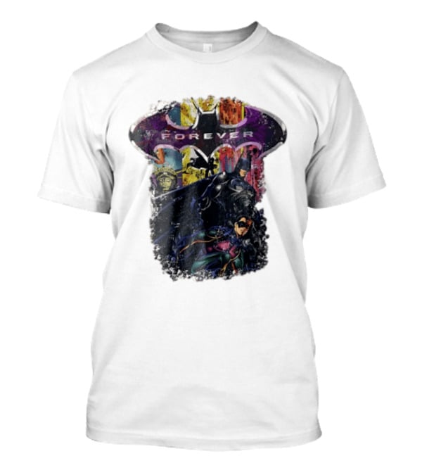 Batman Forever Movie Heroes Art Villains And Allies T-Shirt