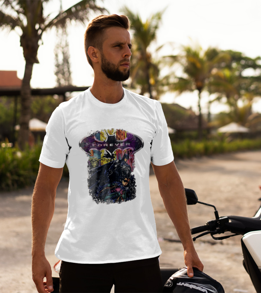 Batman Forever Movie Heroes Art Villains And Allies T-Shirt