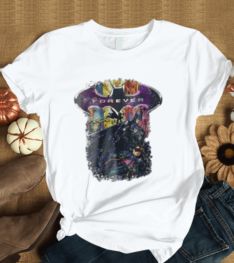 Batman Forever Movie Heroes Art Villains And Allies T-Shirt
