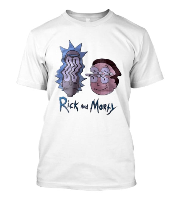 Rick And Morty Sanchez Morty Smith Wavy Face Cartoon T-Shirt