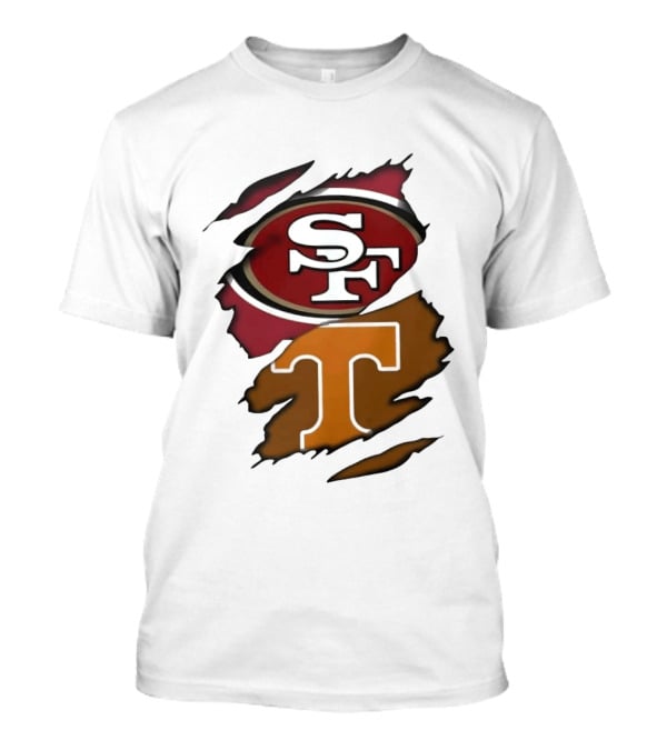 San Francisco 49ers Tennessee Volunteers Ripped SF Logos Fusion T-Shirt