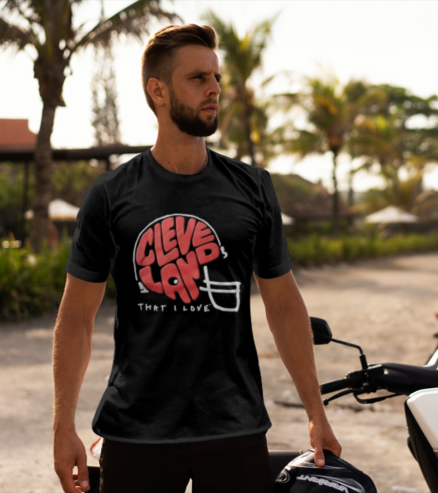 Cleveland Helmet That I Love Football Fan T-Shirt