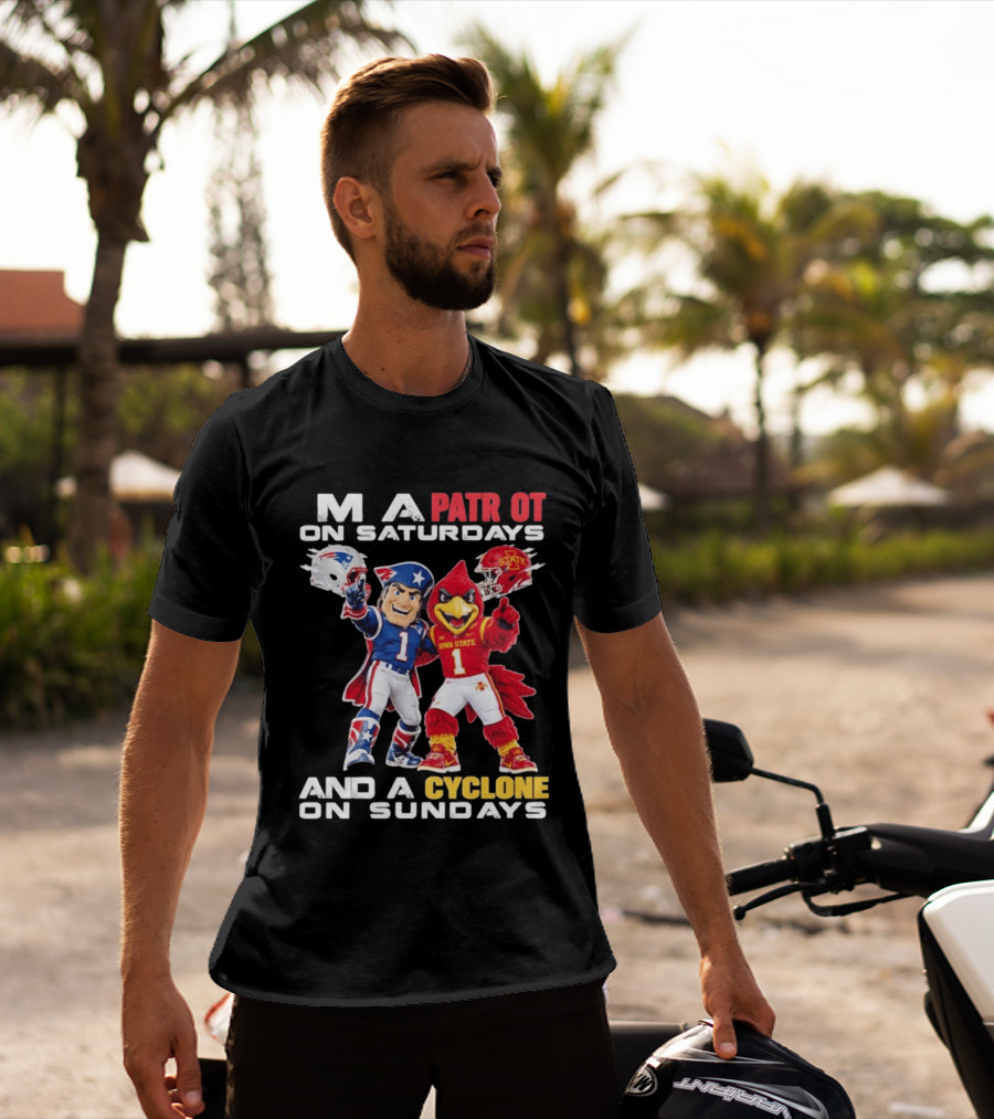 Patriot On Saturdays Cyclone On Sundays Iowa State Football Mascots T-Shirt