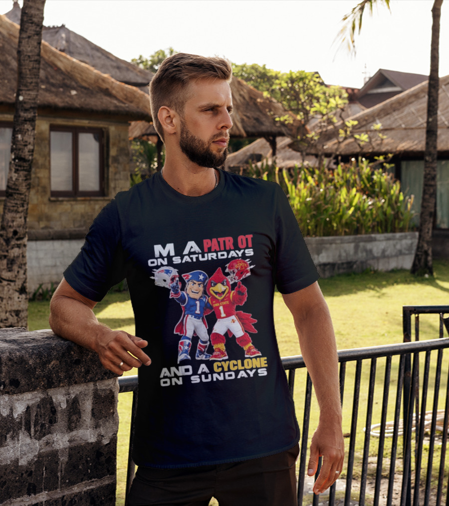 Patriot On Saturdays Cyclone On Sundays Iowa State Football Mascots T-Shirt