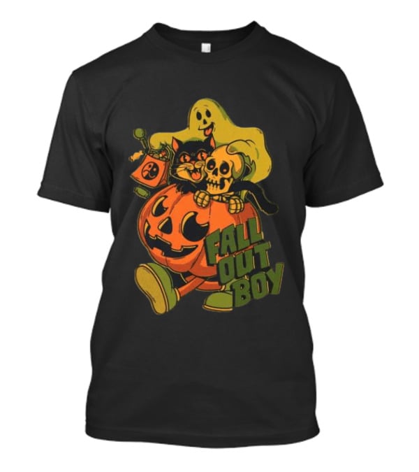 Fall Out Boy Halloween Cat Ghost Pumpkin Skull T-Shirt