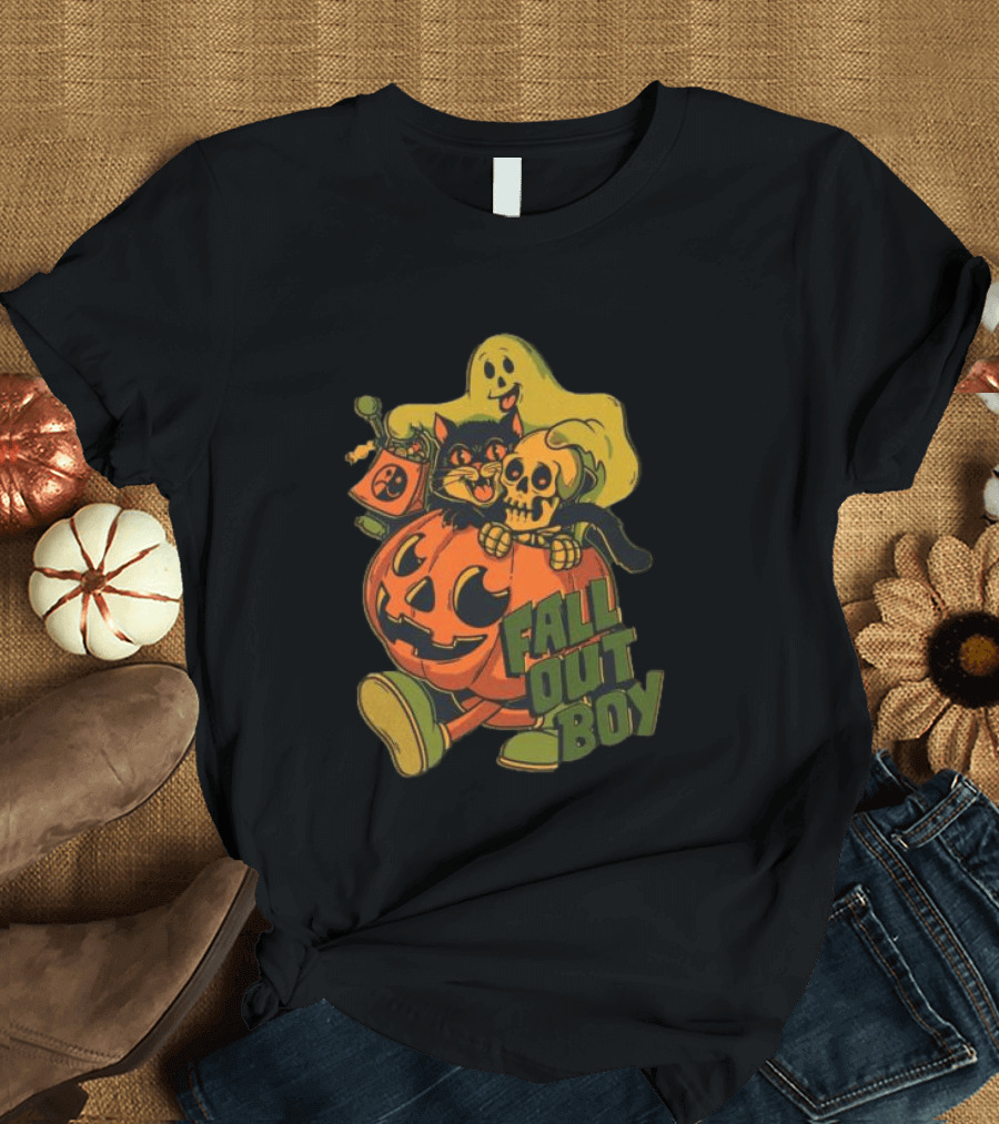 Fall Out Boy Halloween Cat Ghost Pumpkin Skull T-Shirt