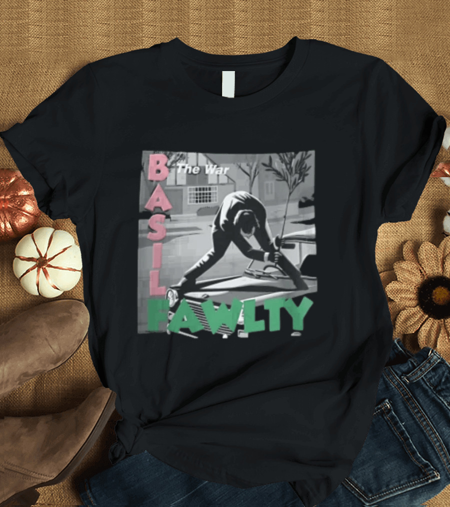 Basil Fawlty The War Man In Suit Hitting Car With Tree Branch Scene T-Shirt