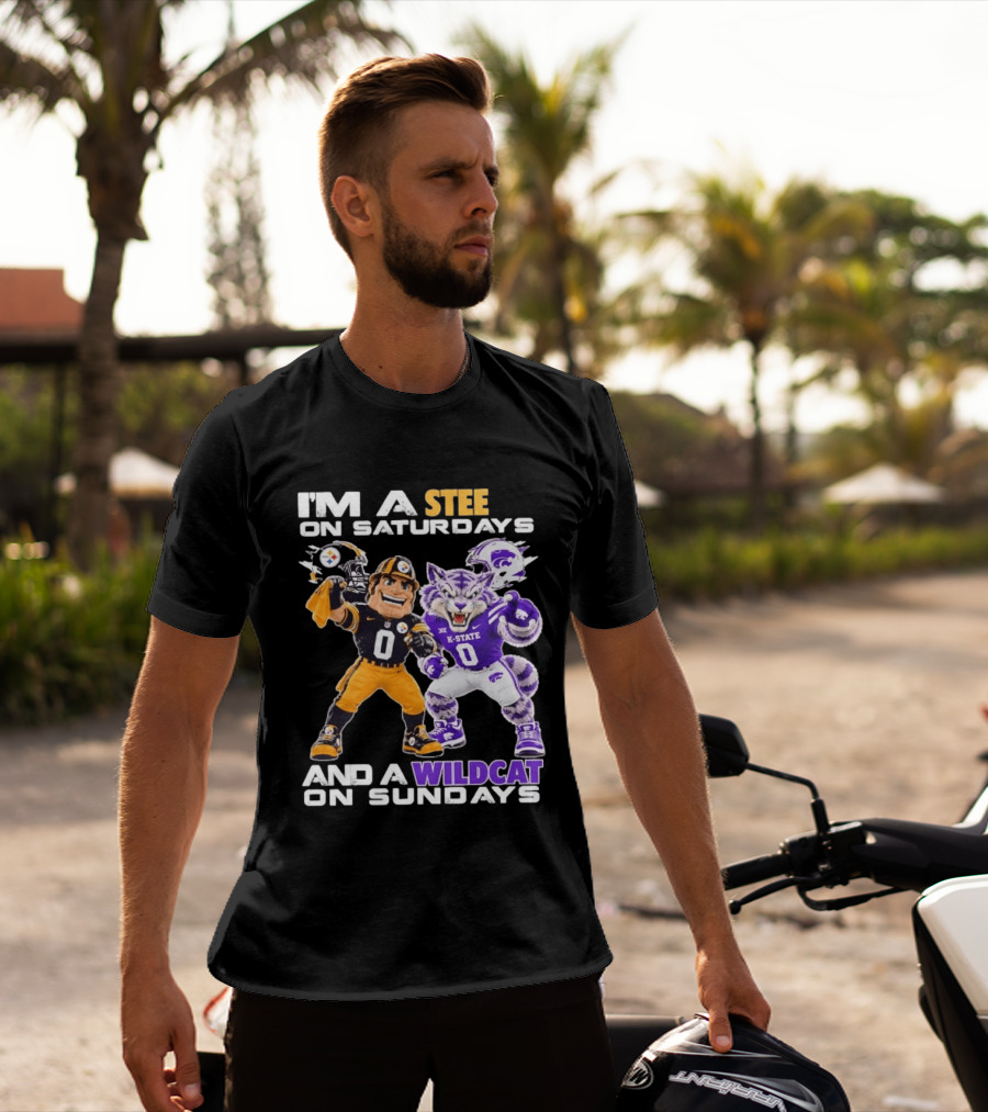 I'm A Steeler On Saturdays And A Wildcat On Sundays K State Football Fan Gear T-Shirt