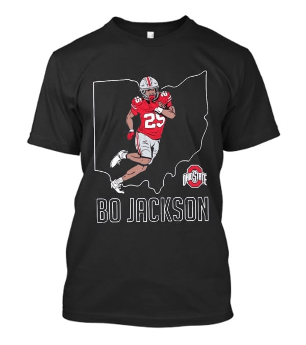 NCAA Ohio State Buckeyes Bo Jackson No 25 Caricature Football T-Shirt