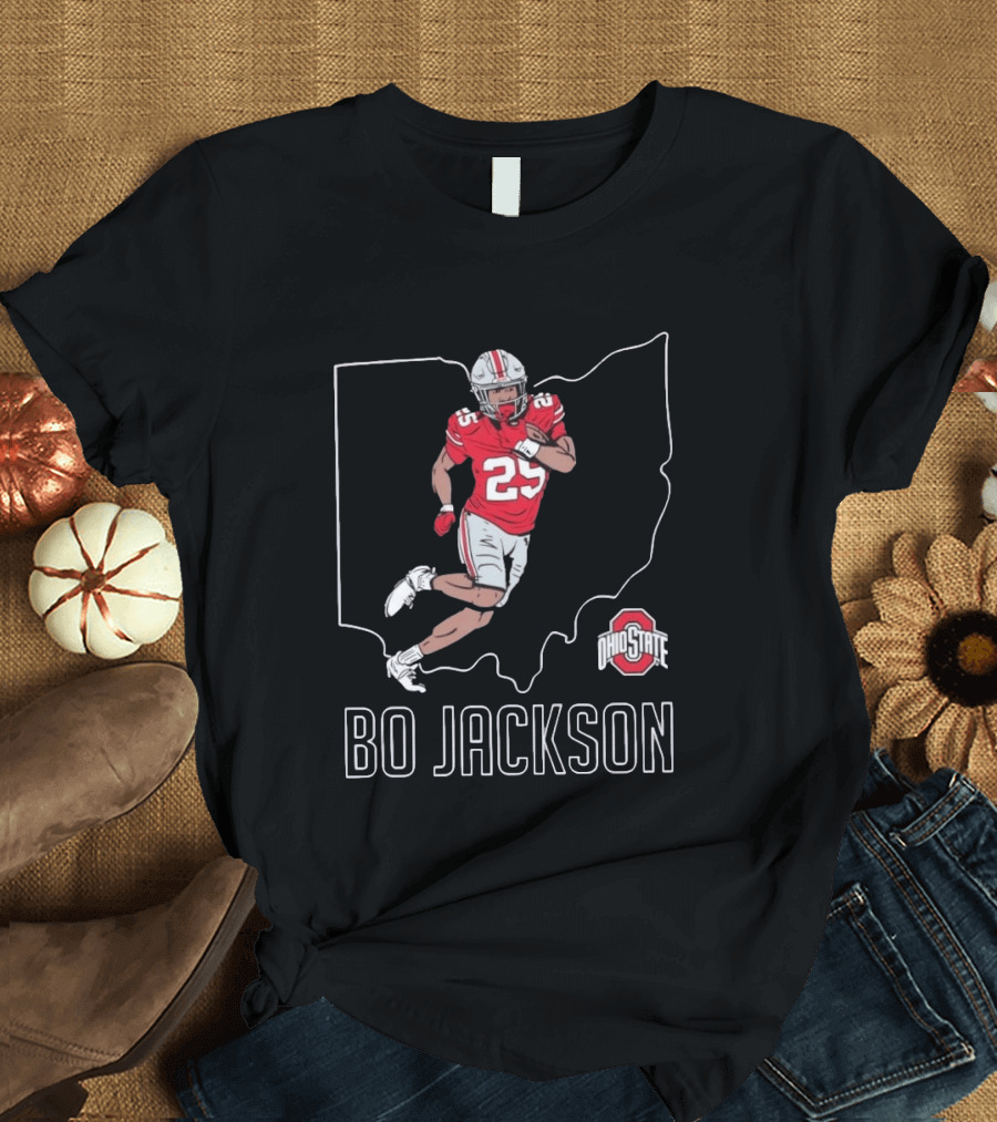 NCAA Ohio State Buckeyes Bo Jackson No 25 Caricature Football T-Shirt