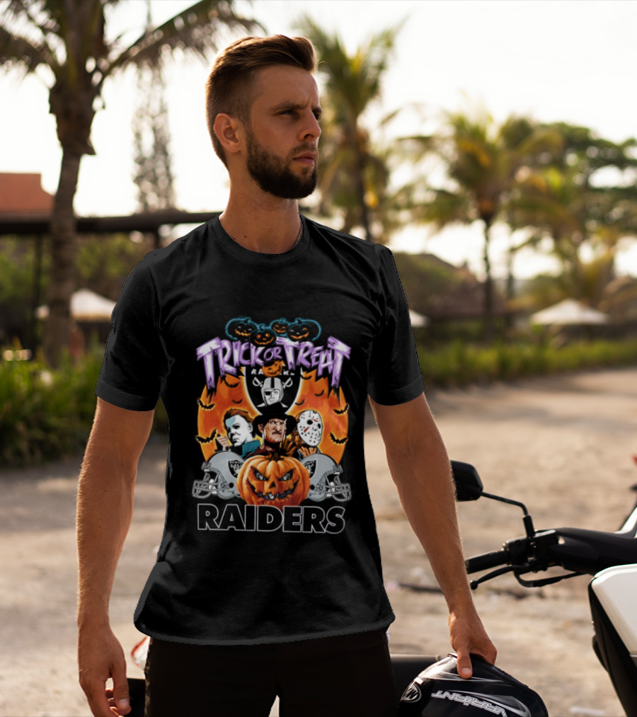 Las Vegas Raiders Trick Or Treat Halloween Pumpkin Ghosts T-Shirt