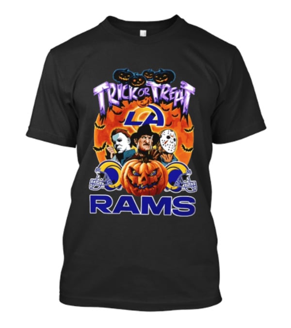 Los Angeles Rams Halloween Trick Or Treat Horror Pumpkin Football T-Shirt