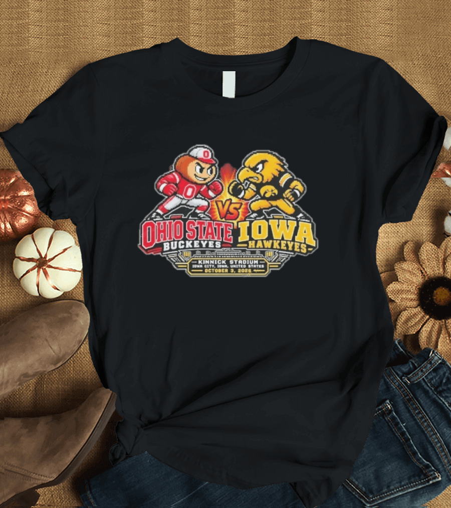 Ohio State Buckeyes Vs Iowa Hawkeyes NCAA College Football Kinnick Stadium Iowa City October 3 2026 T-Shirt