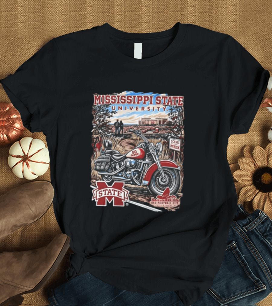Mississippi State University Bulldogs Scenic Overlook Go Dawgs SEC Football Life T-Shirt