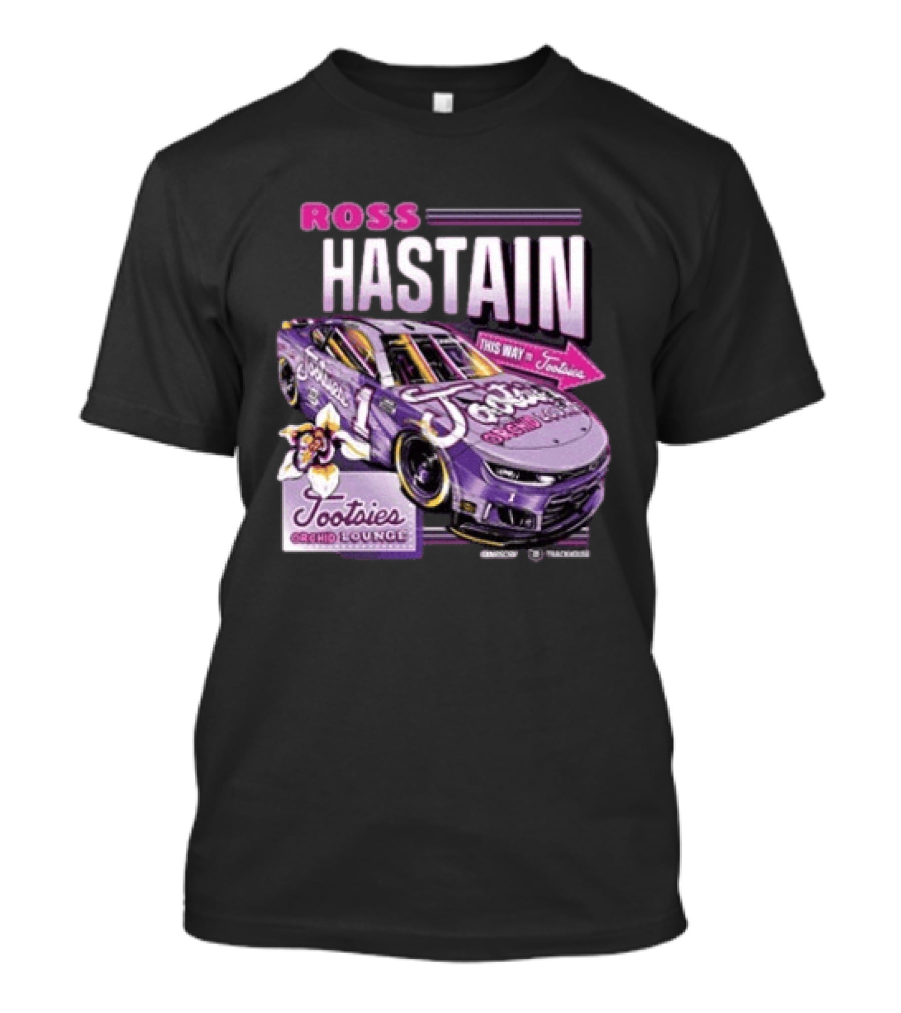 Ross Chastain Tootsies Orchid Lounge Trackhouse Racing Car #1 Racing Team T-Shirt