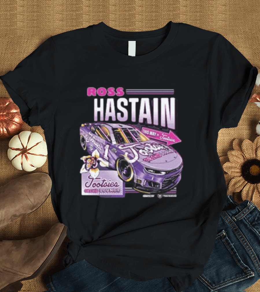 Ross Chastain Tootsies Orchid Lounge Trackhouse Racing Car #1 Racing Team T-Shirt