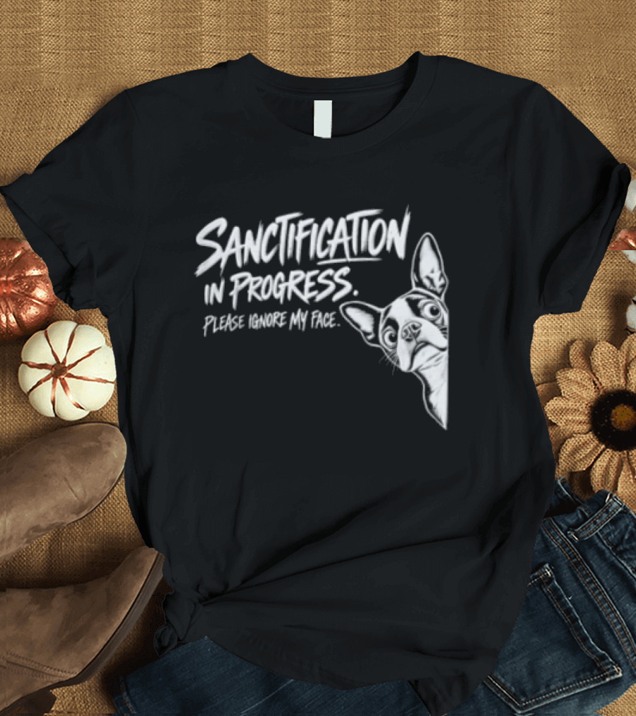 Sanctification In Progress Please Ignore My Face Funny Animal T-Shirt