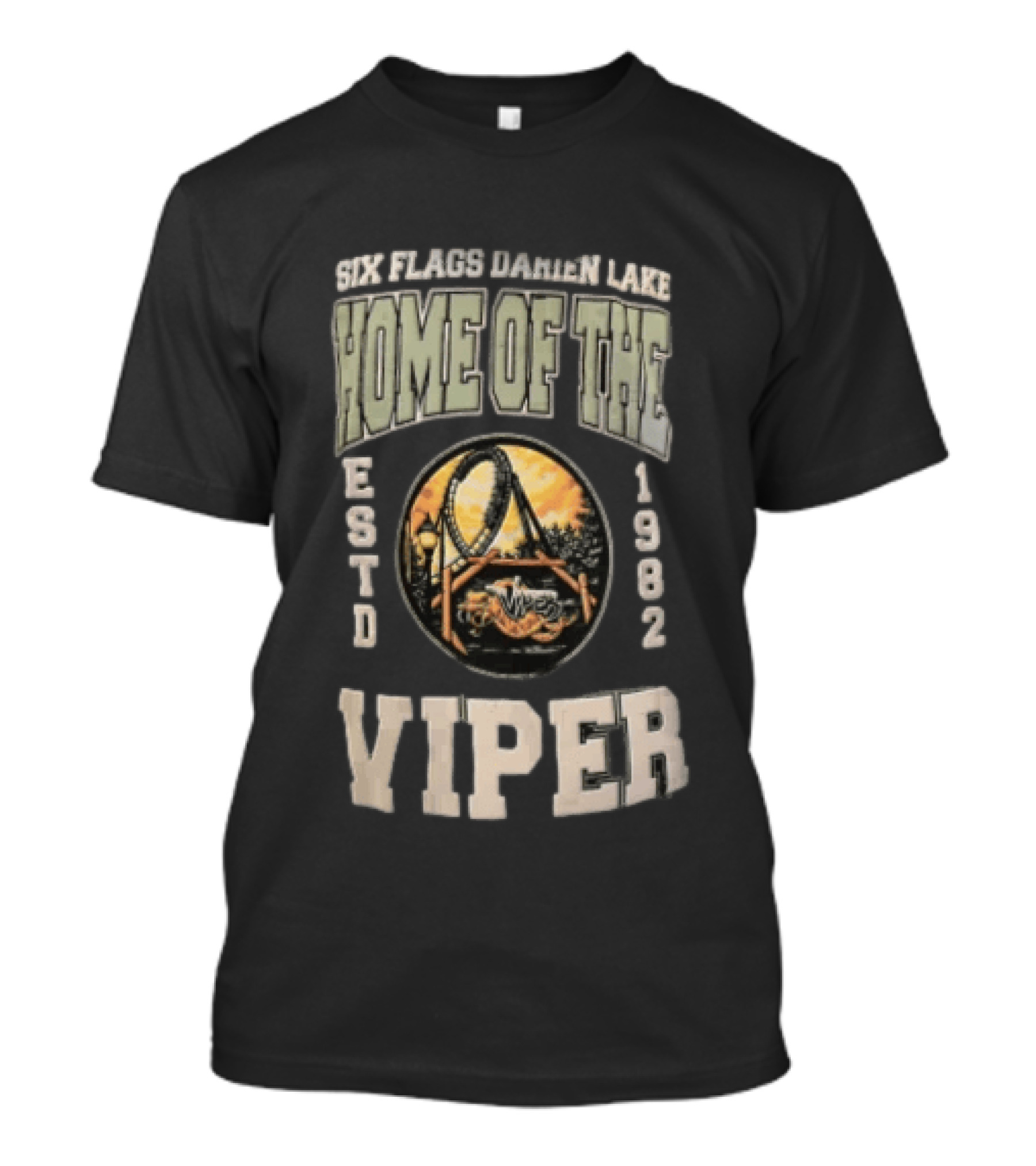 Six Flags Darien Lake Home Of The Viper ESTD 1982 Roller T-Shirt