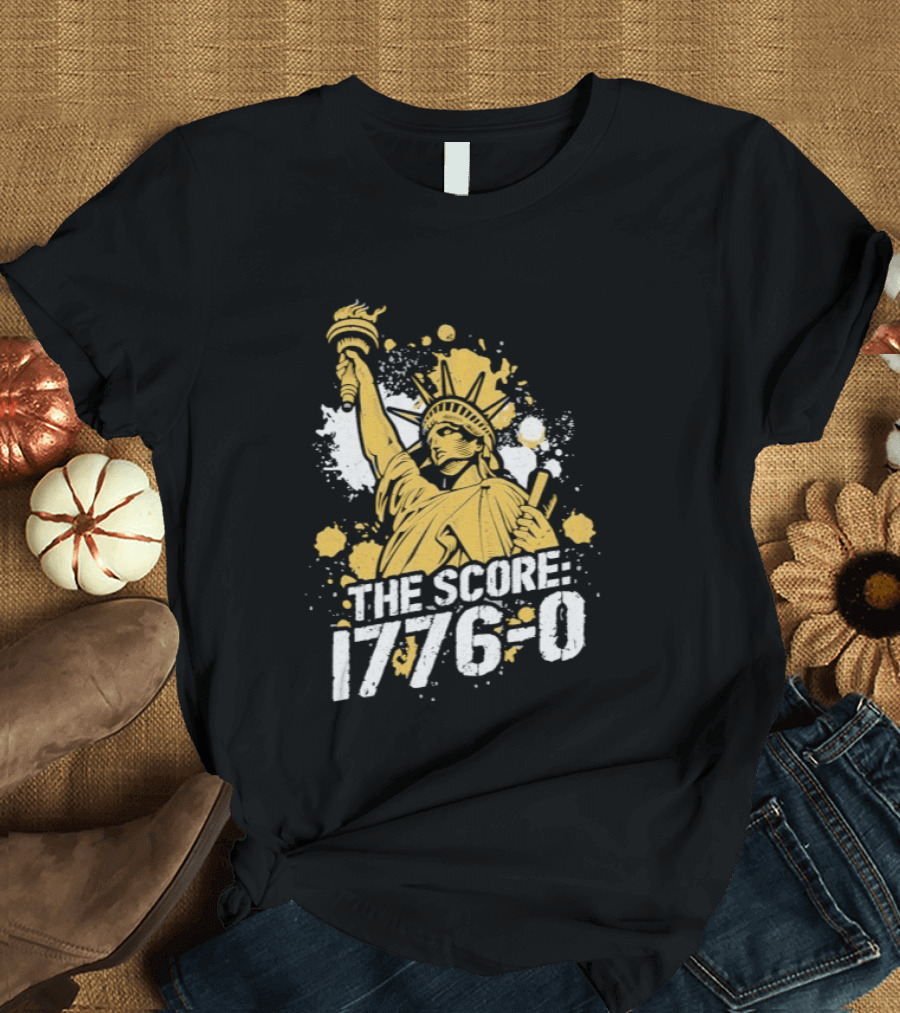 The Fat Electrician Statue Of Liberty 1776 0 Score T-Shirt