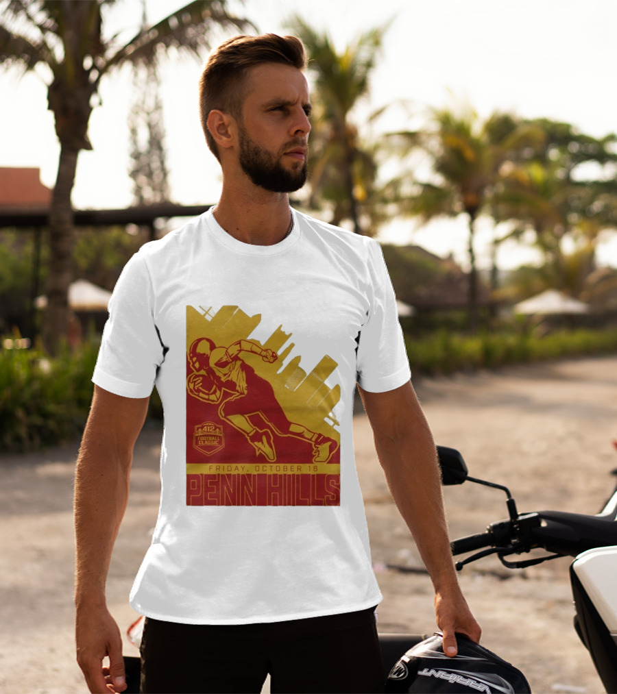 412 Football Classic Penn Hills Friday October 16 Football Player Image T-Shirt