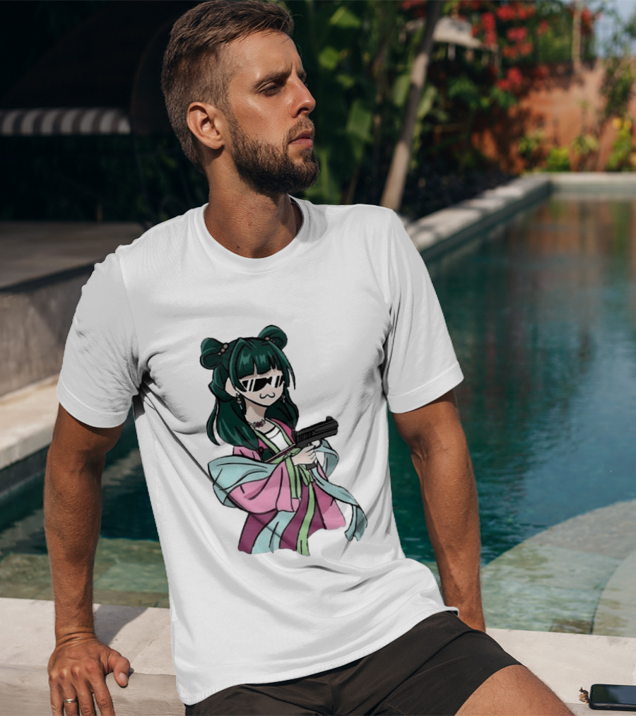 Mao Mao The Apothecary Diaries Anime Character With Gun And Sunglasses T-Shirt