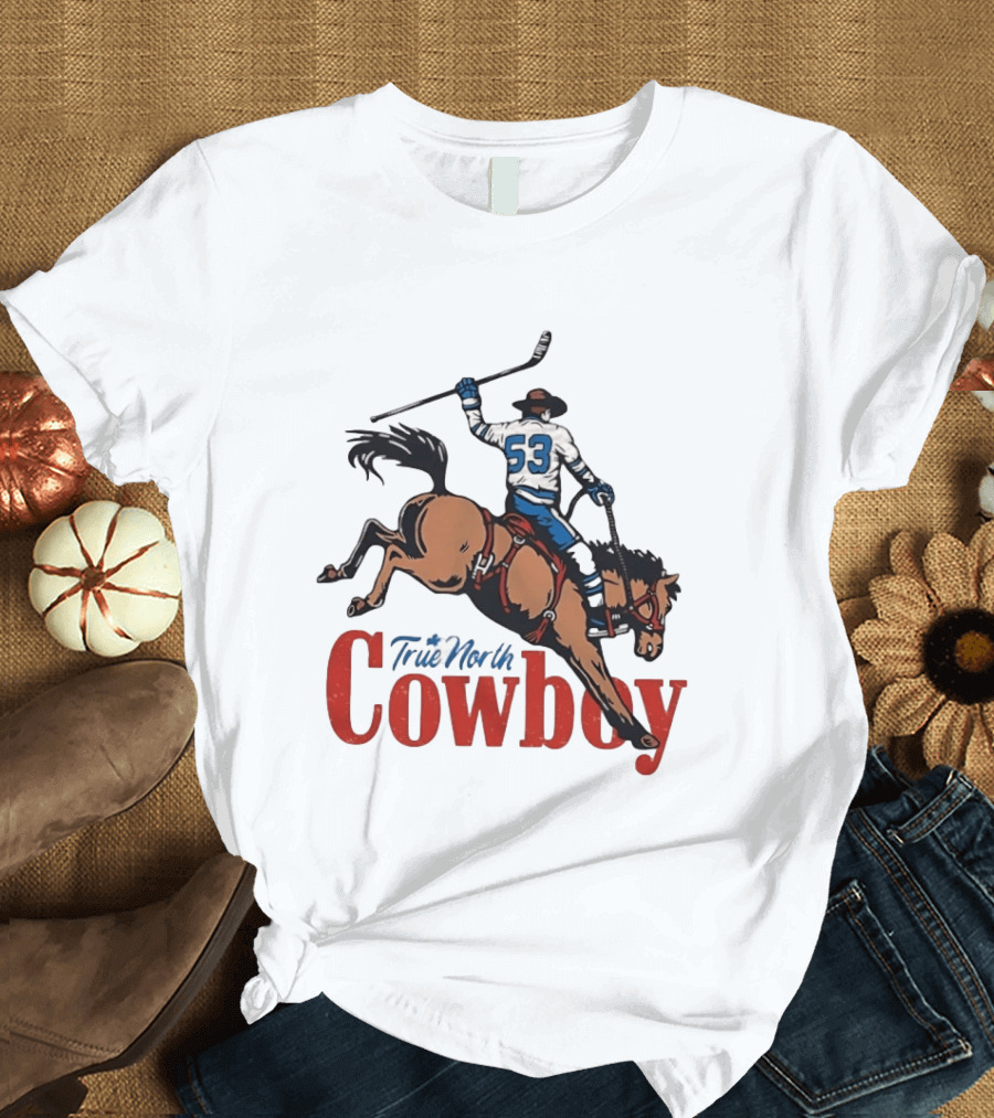 True North Cowboy Hockey Riding Bucking Bronco Number 53 T-Shirt