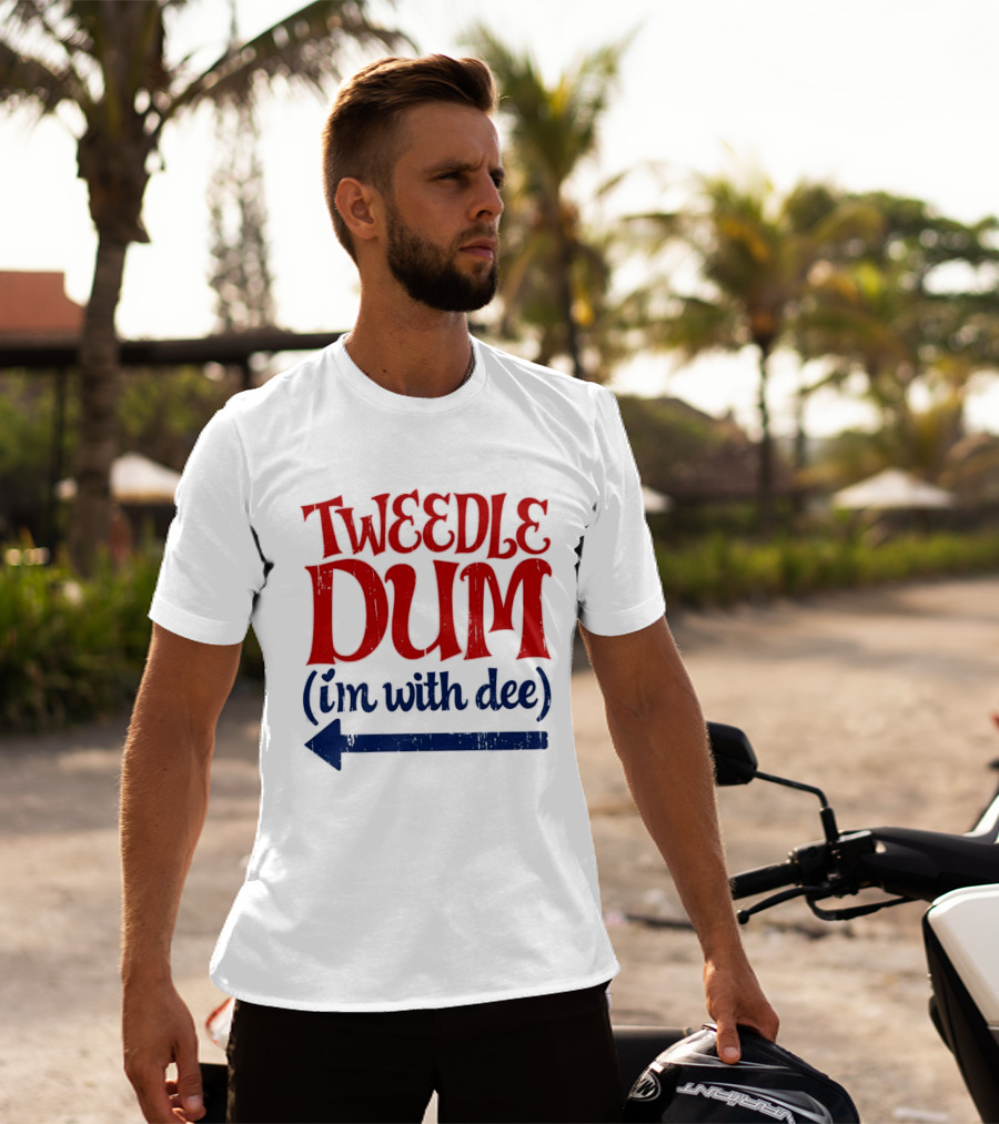 Tweedle Dum I'm With Dee Matching Couple T-Shirt