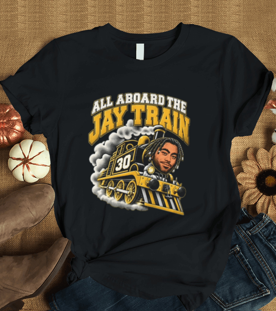 All Aboard The Jay Train 30 Steam Engine Train T-Shirt