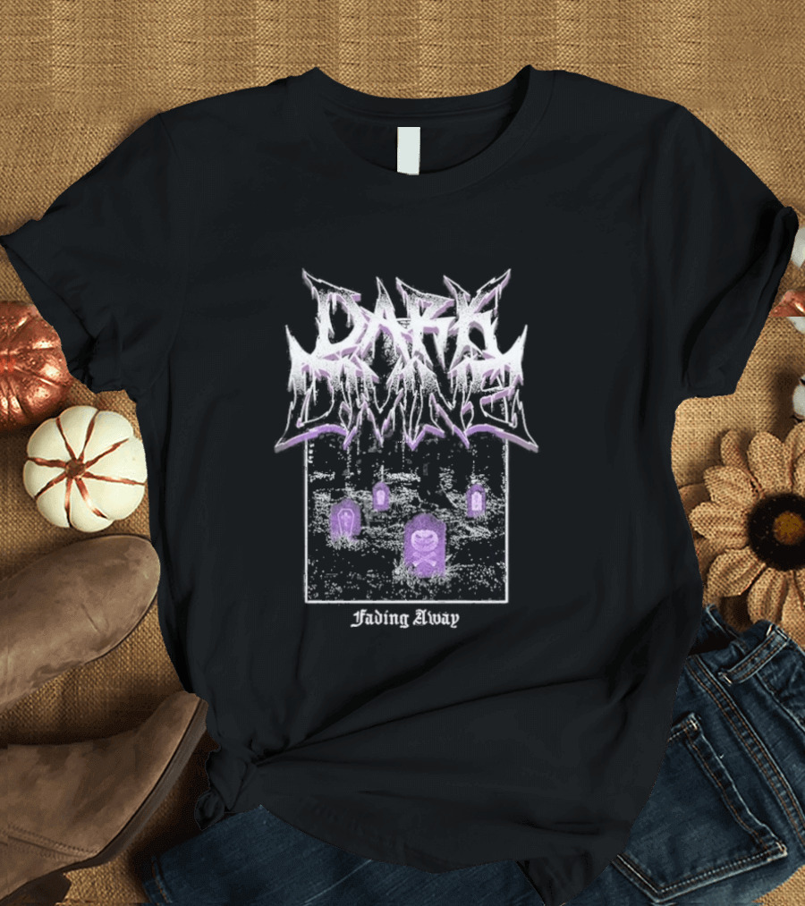 Dark Divine Fading Away Graveyard Tombstones T-Shirt